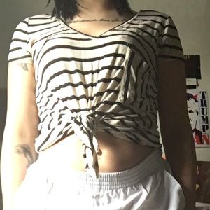 Striped v neck tunic